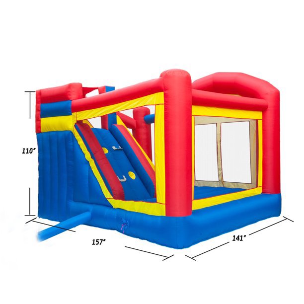 Inflatable Bounce House Castle Jumper Slide Large Trampoline 420D Oxford Cloth PVC Without Blower 3-12 Years Old 157.2"x141.6"x110.4"