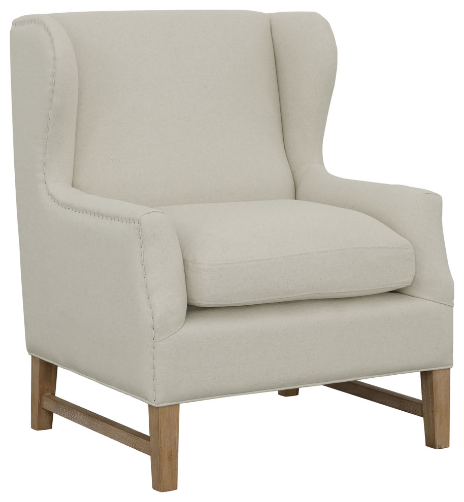 Fleur Wing Back Accent Chair Cream   Modern   Armchairs And Accent Chairs   by Modon  Houzz