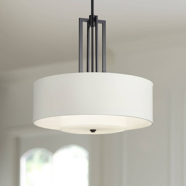 Wide Modern Double Shade 4 light Fixture For Dining Room Foyer Kitchen Island