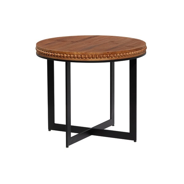 Brown Wood Industrial Table with Black Metal Legs