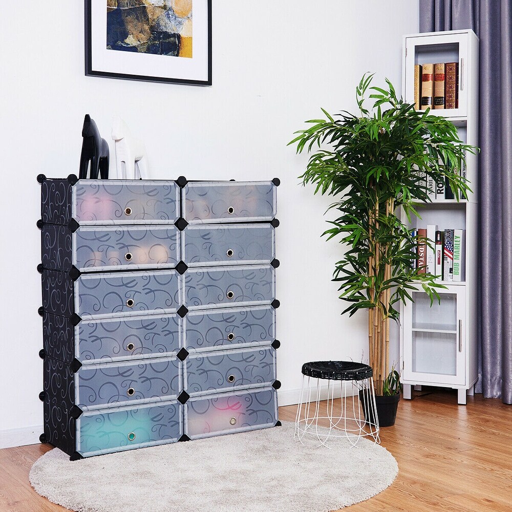 Costway 12 Cubic Portable Shoe Rack Shelf Cabinet Storage Closet