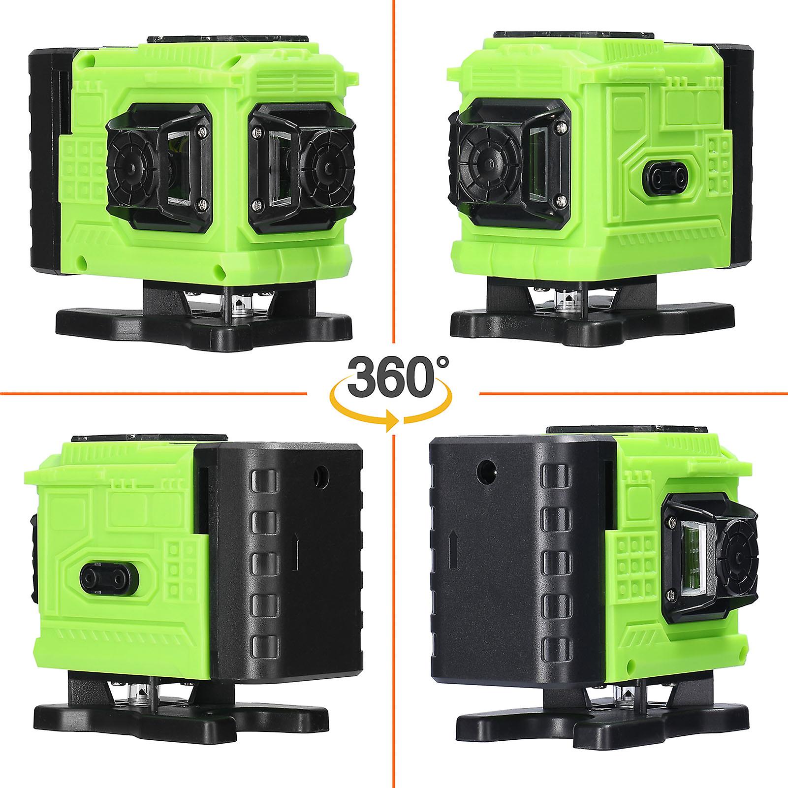 Multifunctional 12 Lines Green Light Laser Level 3 Self-leveling Machine Rechargeable Lithium Battery Leveling Tool Omnidirectional Ground Wall Sticke