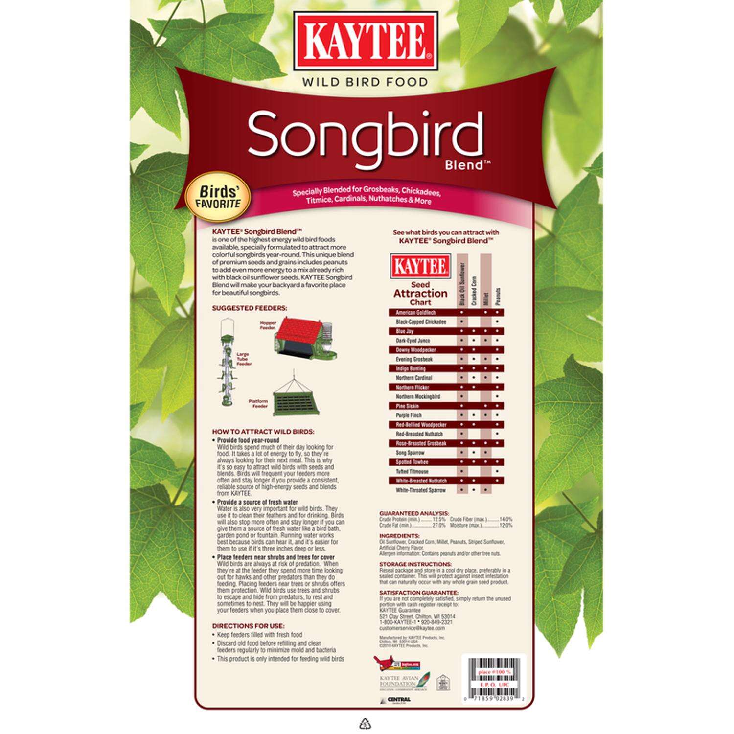 Kaytee Songbird Black Oil Sunflower Seed Wild Bird Food 14 lb