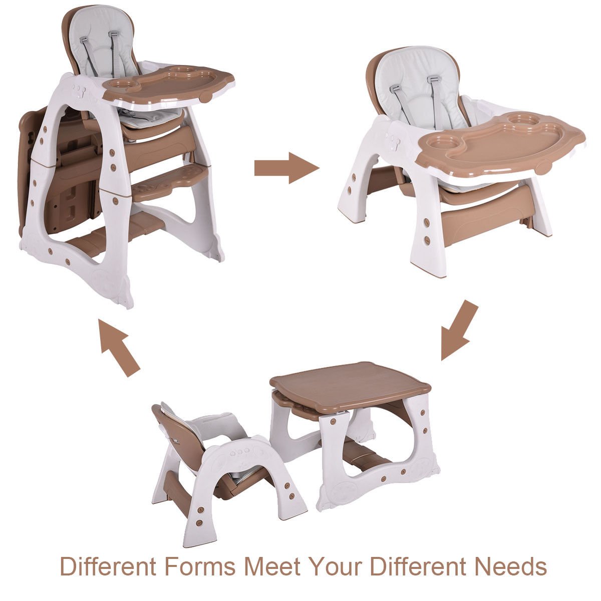 Baby High Chair, 3 in 1 Infant Table and Chair Set