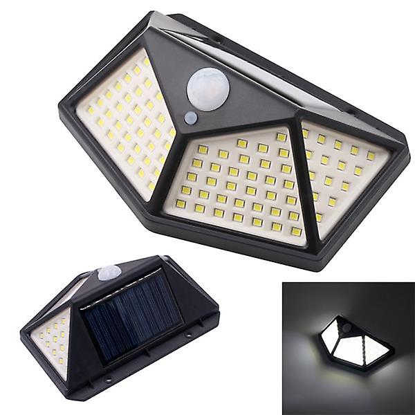 100led Solar Wall Light (human Body Induction Light Control) Black Shell White Light Zc001251 Actual: 8w Lumens: 500lm Battery: 1800mah Lithium Batter