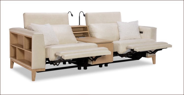 Positano Pearl Sectional Leather 3-Pc Motion Set