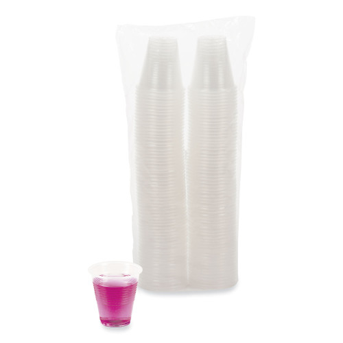 Boardwalk Translucent Plastic Cold Cups， 3 oz， Polypropylene， 125 Cups/Sleeve， 20 Sleeves/Carton (TRANSCUP3CT)