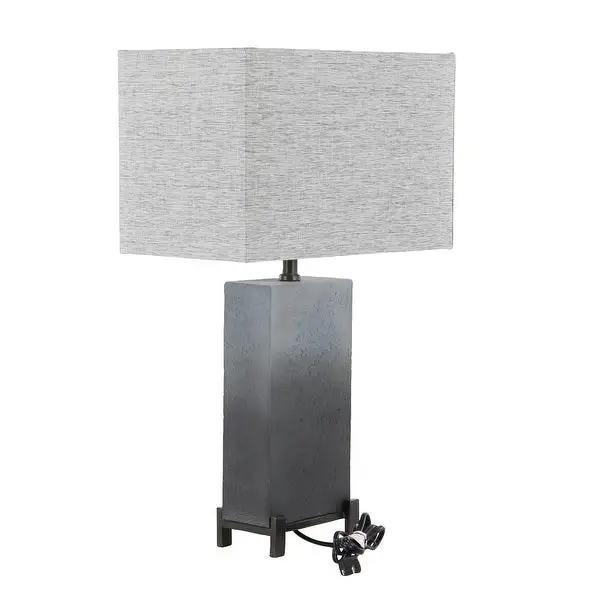 Grey Polystone Modern Table Lamp 26 x 15 x 9 - 15 x 25