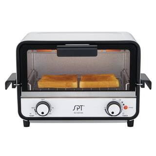 SPT Easy Grasp 800 W 2-Slice White Countertop Toaster Oven with Built-In Timer SO-0972W