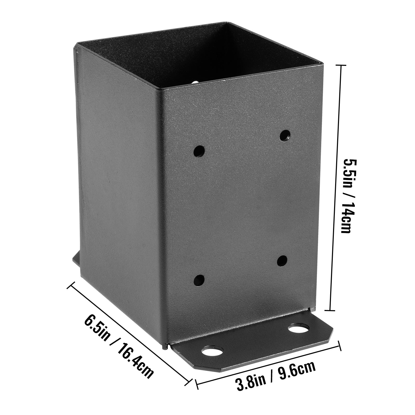 VEVOR 4 x 4 Post Base 3 PCS, Deck Post Base 3.6 x 3.6 inch, Post Bracket 2.5 LBS Fence Post Anchor Black Powder-Coated Deck Post Base with Thick Steel for Deck Supports Porch Railing Post Holders