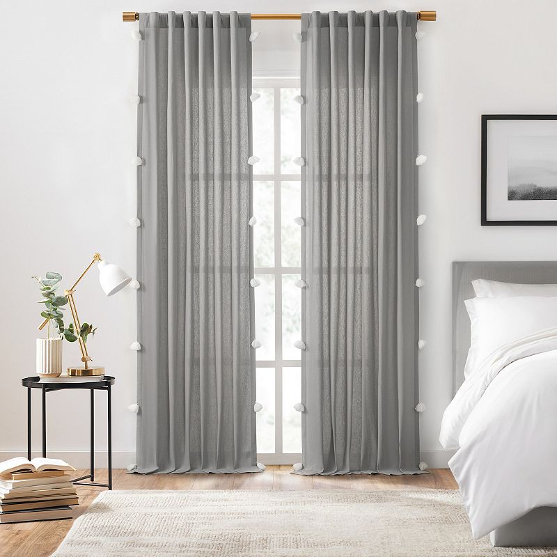 Mercantile Ardmore Light Filtering Rod Pocket Back Tab Window Curtain Panel