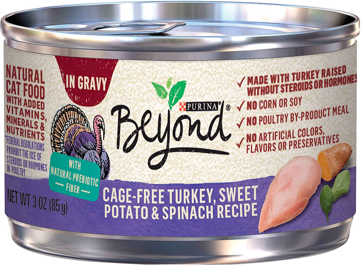 Purina Beyond Grain Free， Natural， Adult Wet Cat Food， Turkey and Sweet Potato in Gravy