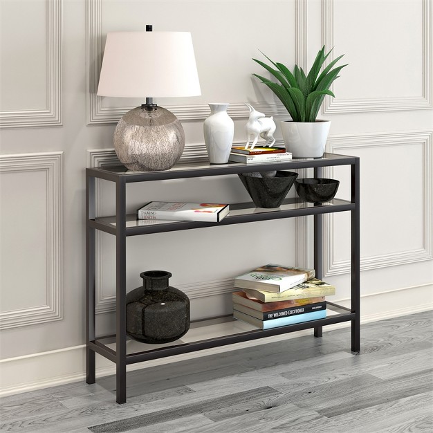 30 x27 Metal Console Table In Black Henn amp hart