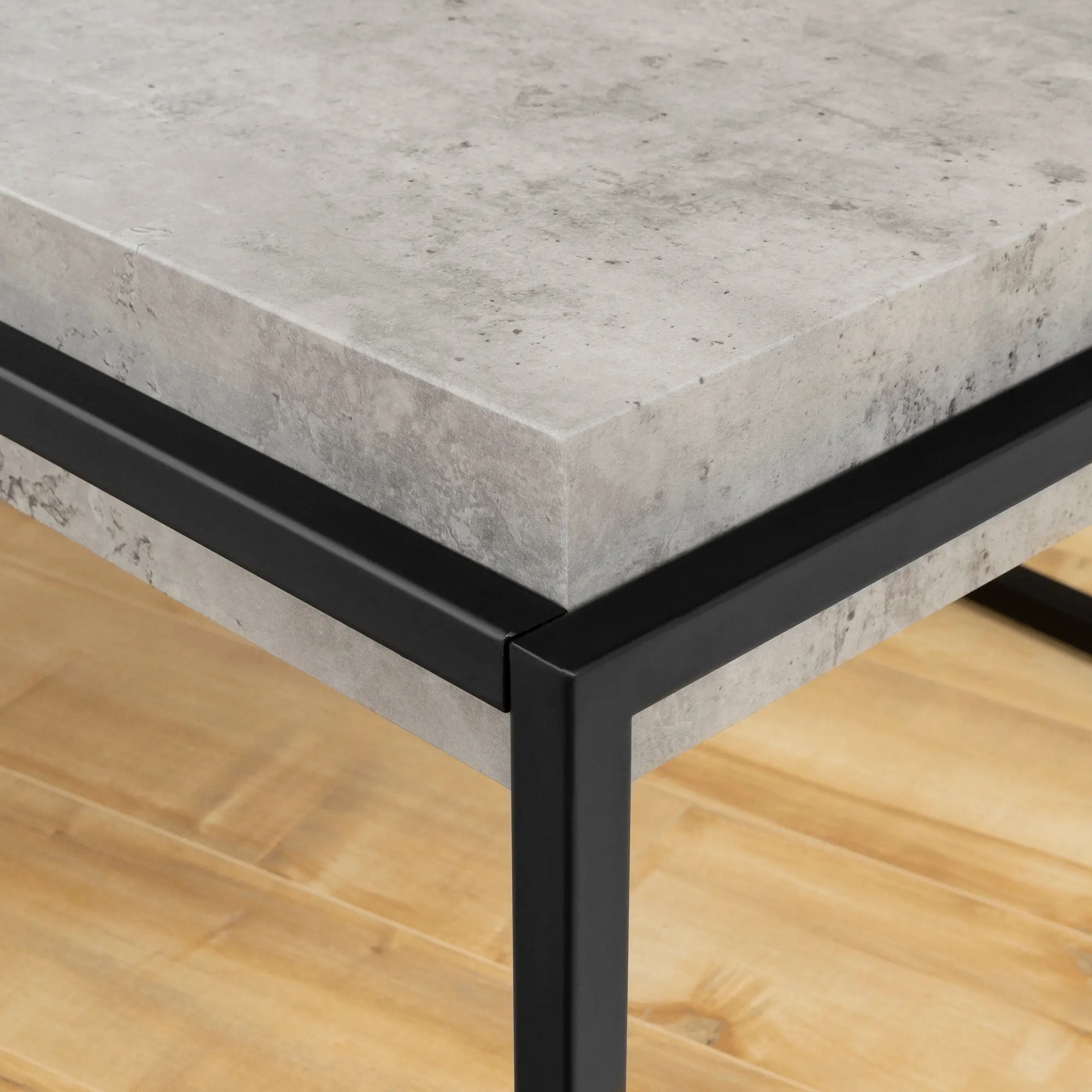 Mezzy Concrete Gray and Black Coffee Table - South Shore