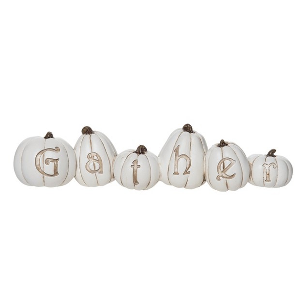 Transpac Resin 10 5 In White Harvest Gather Pumpkins Decor