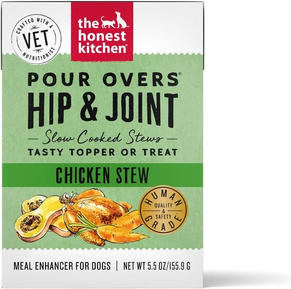 The Honest Kitchen Functional POUR OVERS Hip and Joint Support Chicken Stew Dog Food Topper， 5.5-oz can， case of 12