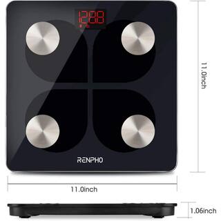 RENPHO Bluetooth Smart Body Scale with 13 metrics USB rechargeable Black PUS-ES-28ML-BK