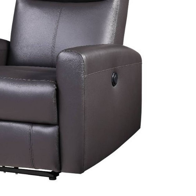 Blane Grain Leather Match Recliner Brown Acme Furniture