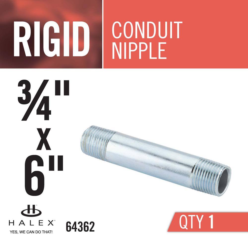 Halex 34 in. x 6 in. Rigid Conduit Nipple 64362