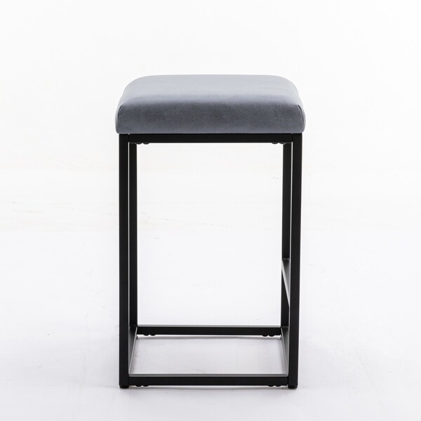 Backless Modern Barstools with Faux Leather