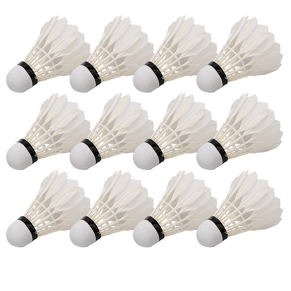 12pcs Duck Feather Badminton Balls Shuttlecocks Outdoor Indoor Training Sports Practice