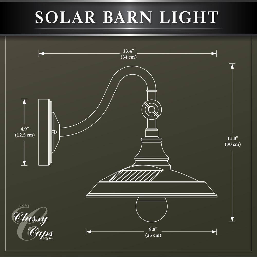 CLASSY CAPS Dark Bronze SolarBattery Operated Outdoor Barn Light Sconce SBL738