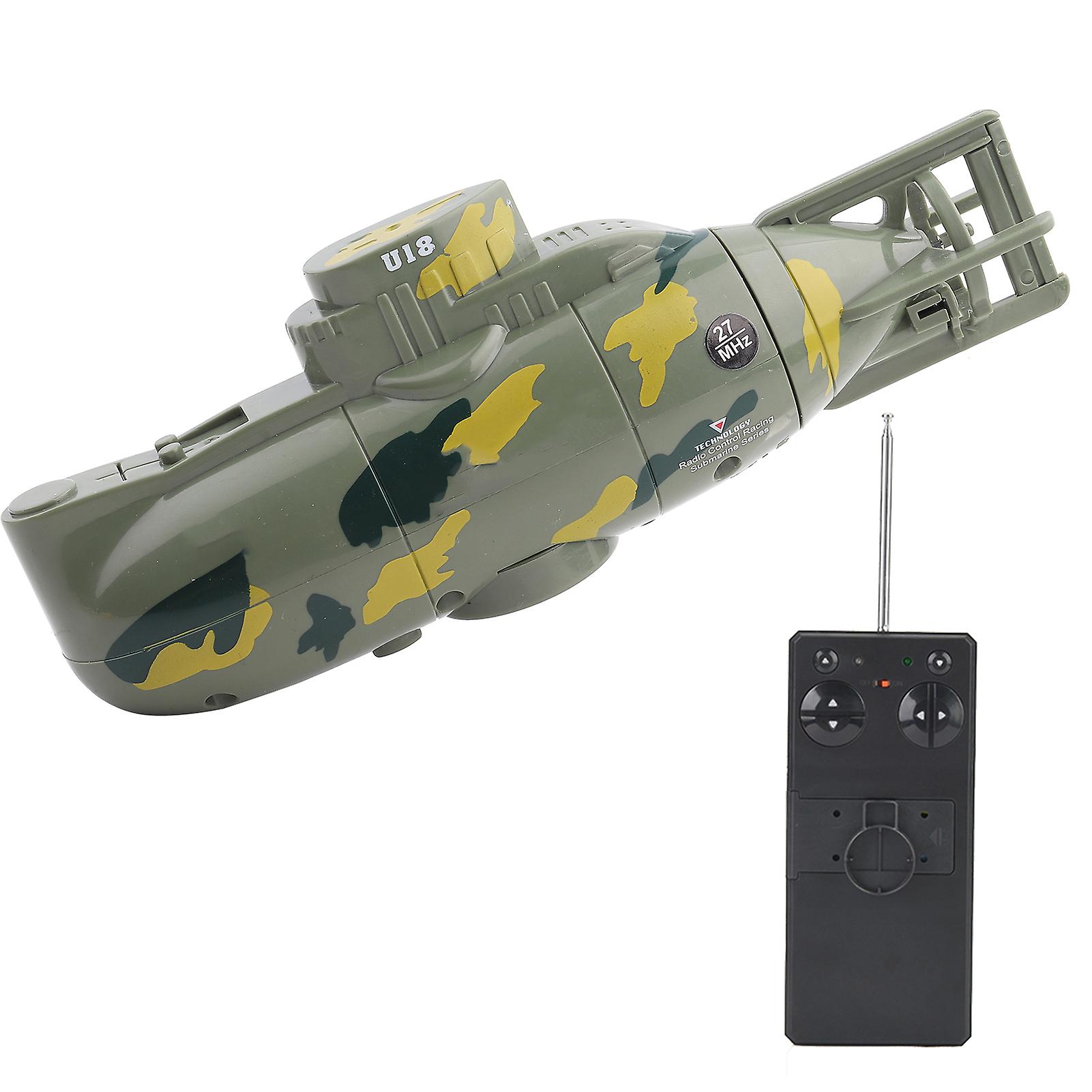 Mini Simulation Military Remote Control 6 Channel Submarine Toy Model (green)