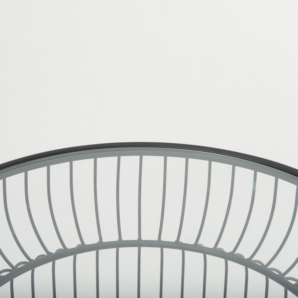 Shani Black With Glass Top Round Accent Tables  2 Piece Set   Modern   Side Tables And End Tables   by Mercana  Houzz