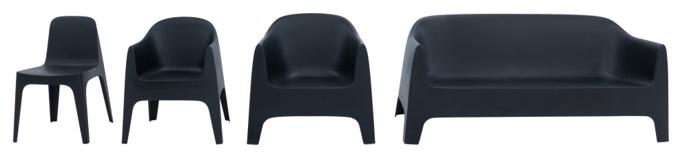 Solid Lounge Chair  Basic/Injection  Black   Contemporary   Outdoor Lounge Chairs   by Vondom  Houzz