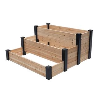 Outdoor Essentials Haven 4 ft. x 4 ft. Cedar Tiered Garden Bed 22 in. H 488319