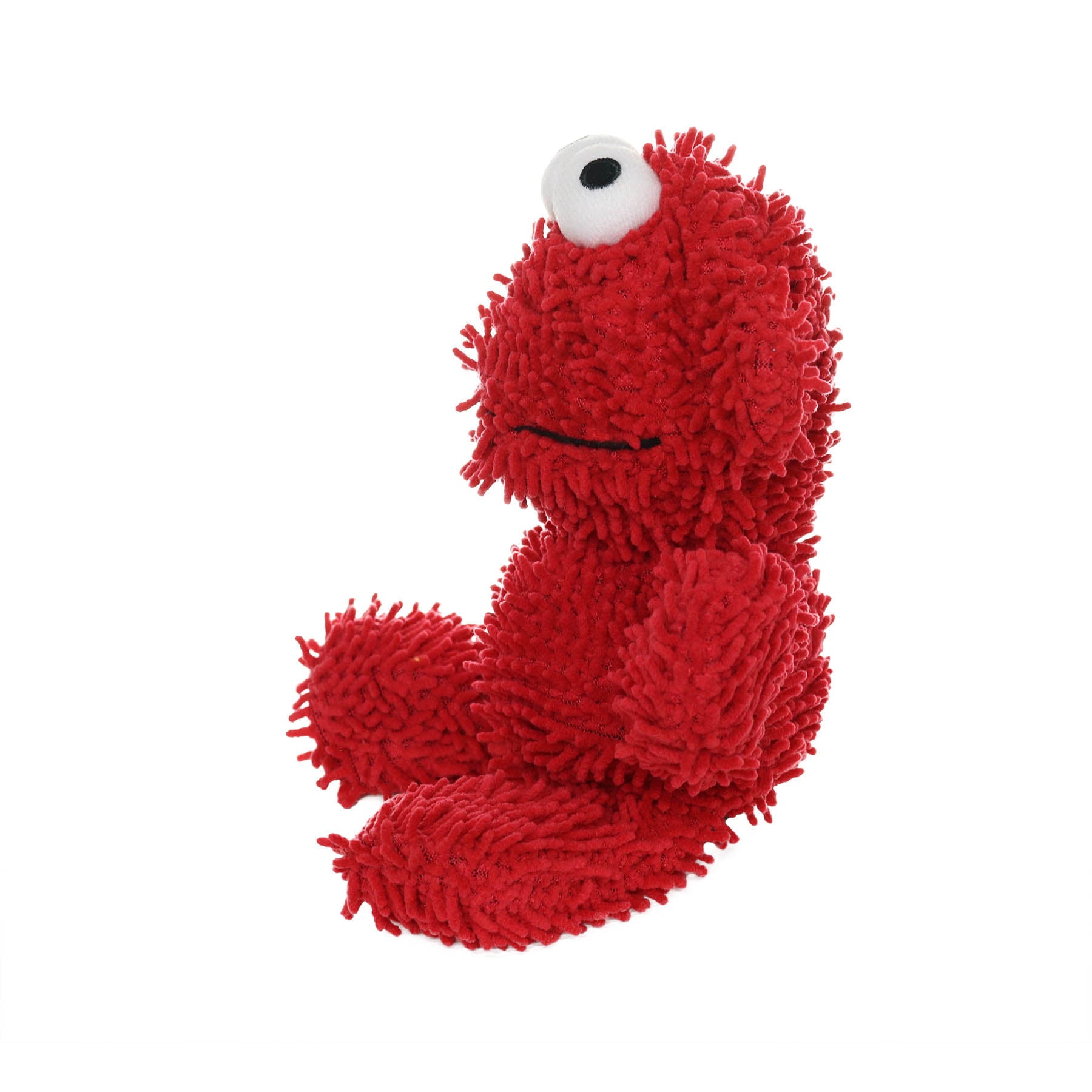 Mighty Microfiber Ball Monster Dog Toy， Made with Squeaker Balls， Minimal Stuffing， Red