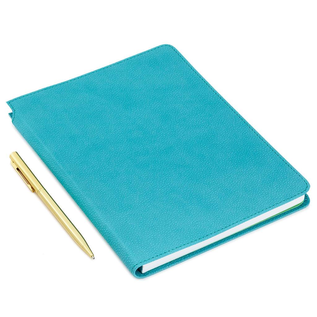 Hallmark  Turquoise Faux Leather Notebook With Pen