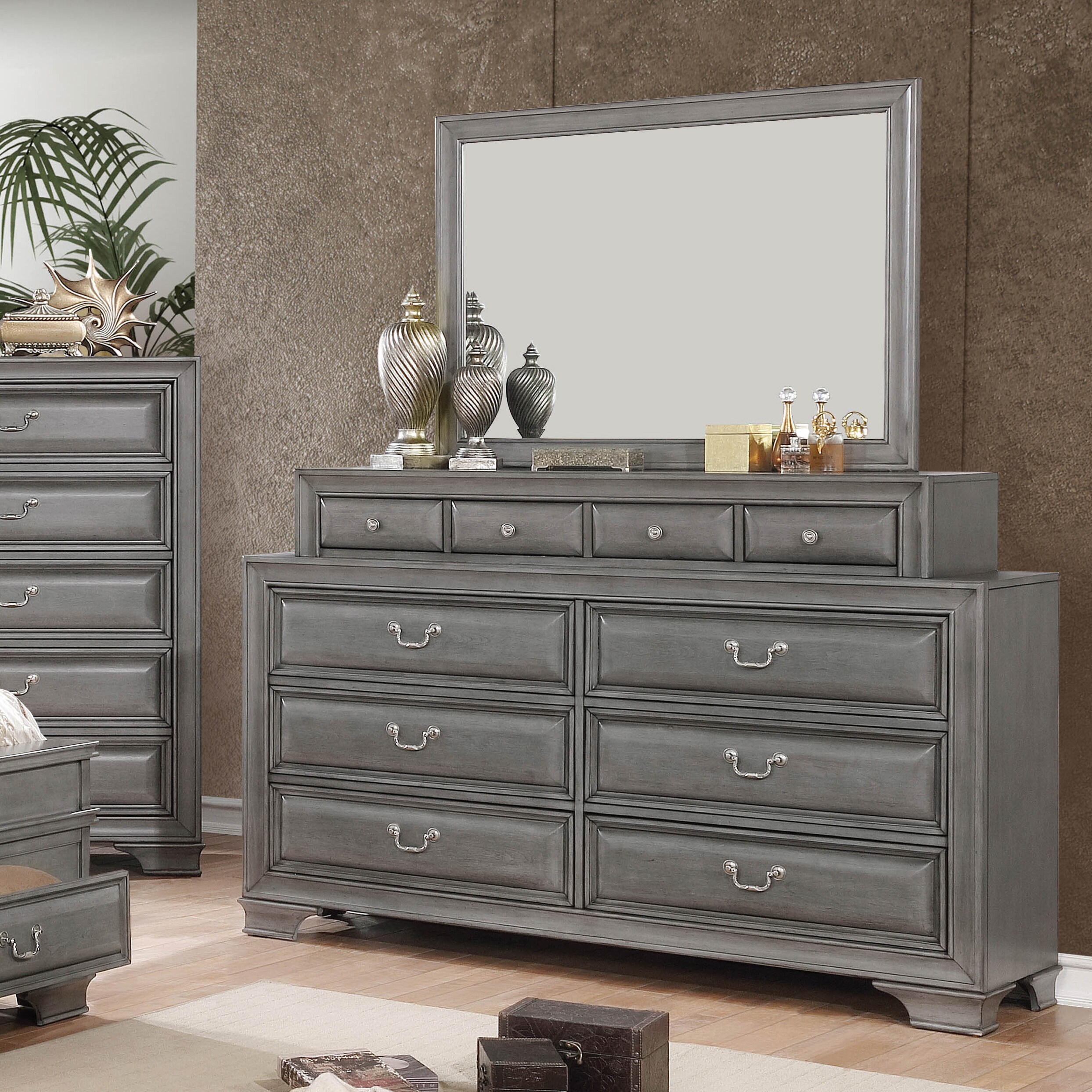 Furniture of America Oslo Traditional 2-piece Dresser and Mirror Set - - 21281915