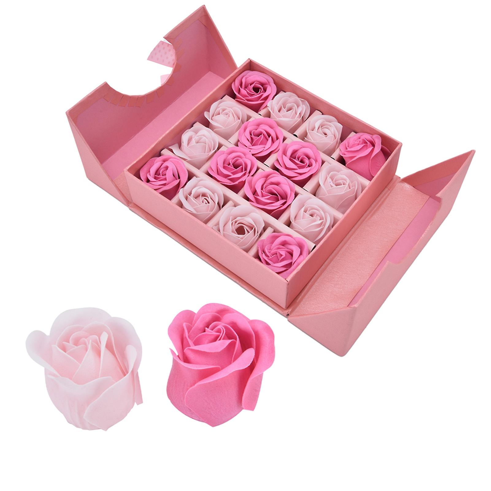 16pcs Gradient Color Soap Rose Artificial Rose Flowers For Wedding Birthday Christmas Eve Gift