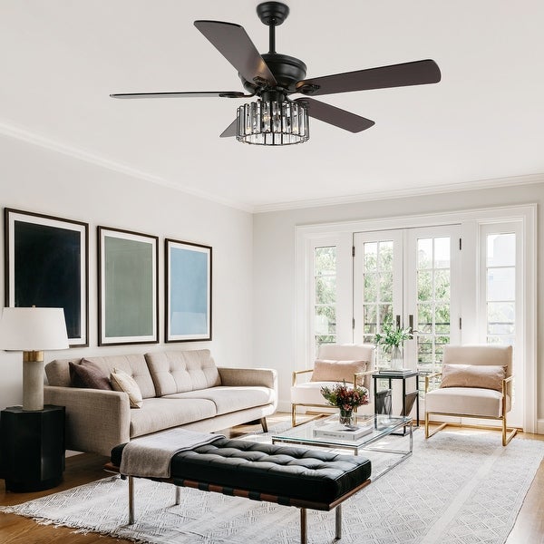 Cusp Barn 52-Inch Farmhouse Cage Ceiling Fan with Remote and Pull Chain 3 Speeds AC Motor Fandelier Shopping - The Best Deals on Ceiling Fans | 39972658