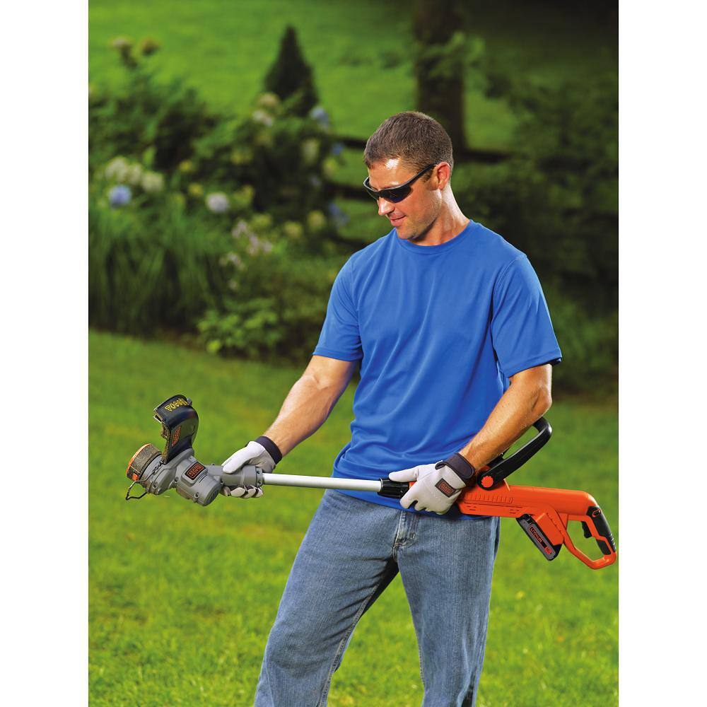 BLACK+DECKER 20V MAX Cordless Battery Powered 2-in-1 String Trimmer  Lawn Edger Kit with (1) 2Ah Battery  Charger LST300