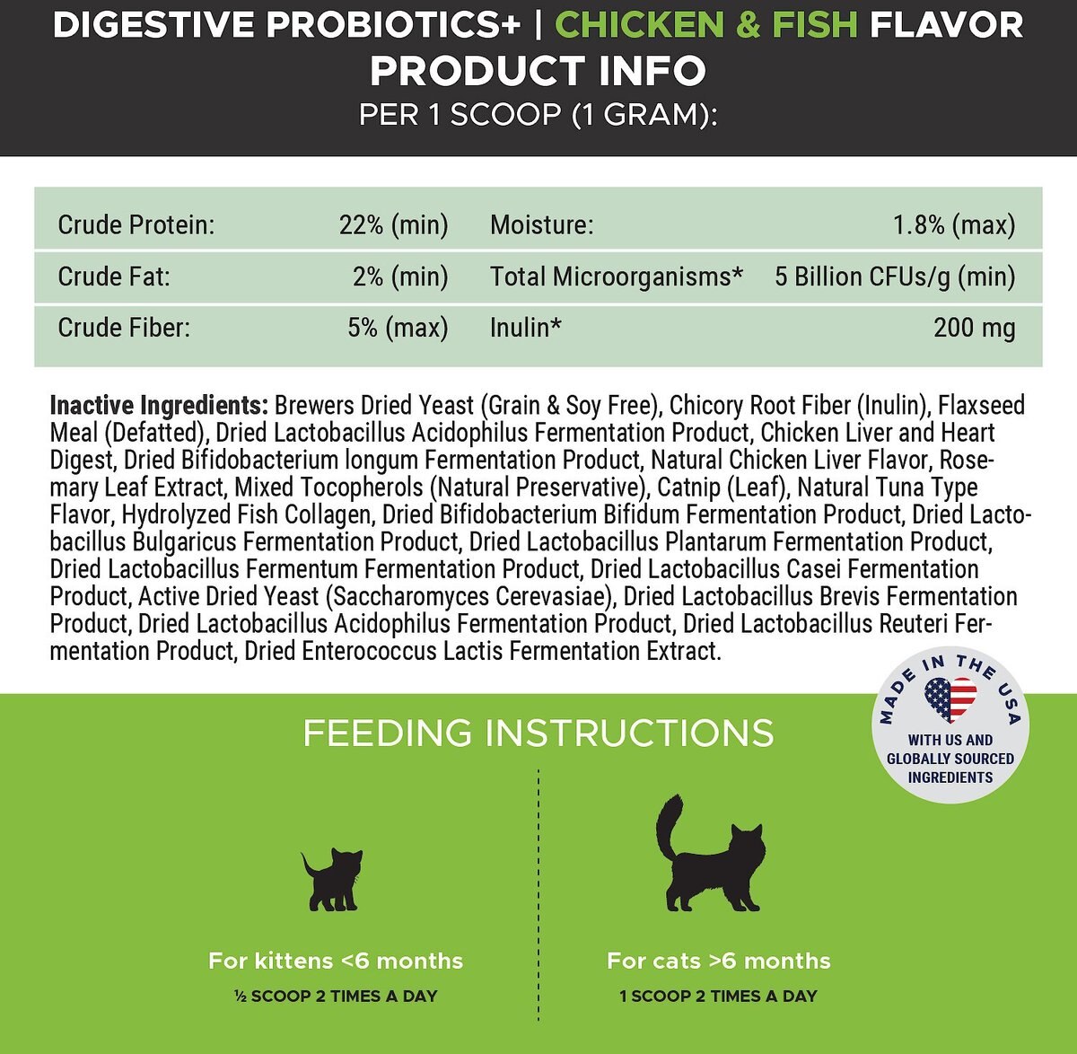 PetHonesty Digestive Probiotics+ Premium Gut and Immune Health Supplement for Cats