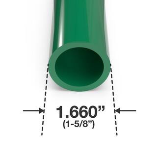 Formufit 1-14 in. x 5 ft. Green Furniture Grade Schedule 40 PVC Pipe (2-Pack) P114FGP-GR-5x2