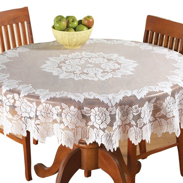 White Floral Lace Tablecloth