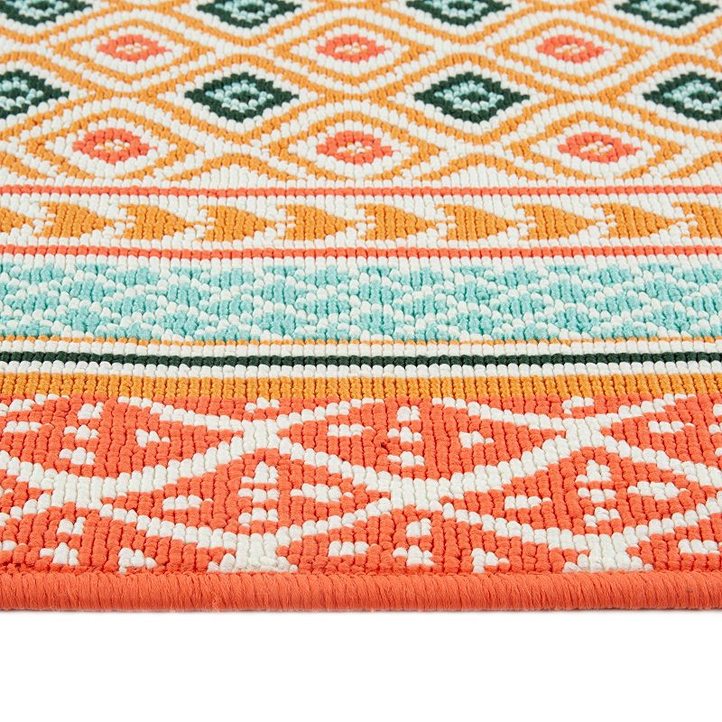 Sonoma Goods For Life® Indoor/Outdoor Warm Geo Border Rug