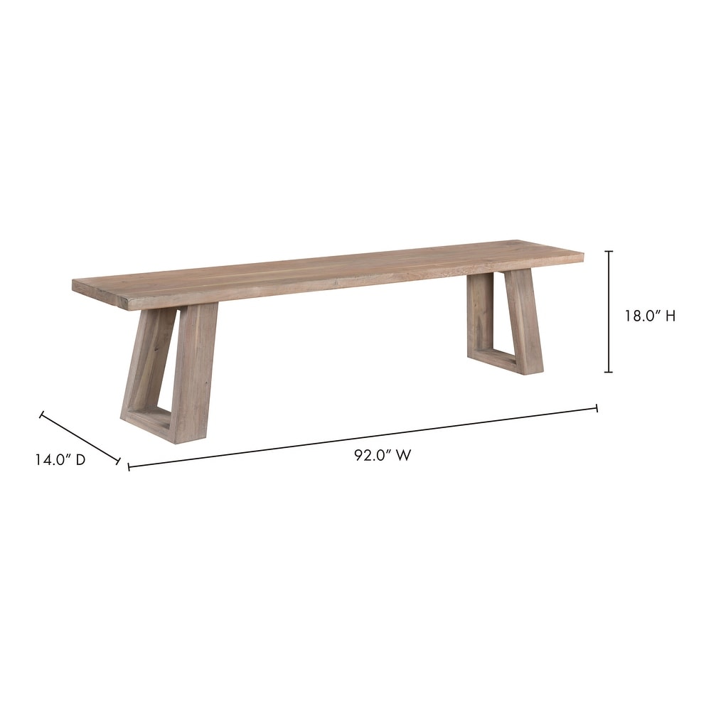 Aurelle Home Tina Modern Solid Acacia Wood Bench