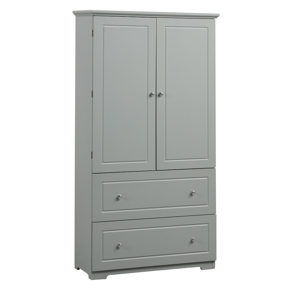 Bathroom Storage Cabinetwith Two Drawers and Adjustable Shelf