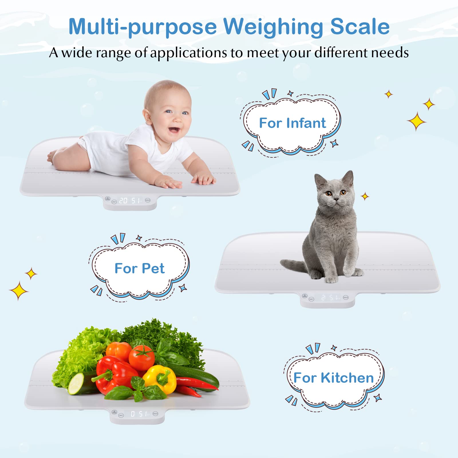 Costzon Baby Scale, Multifunctional Pet Scale with Digital LED Display