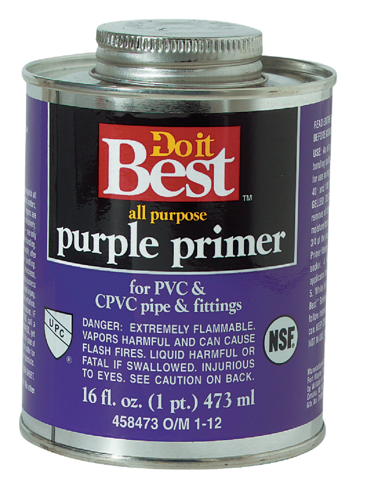 Do it Best Purple Pipe and Fitting Primer 16 Oz. Purple