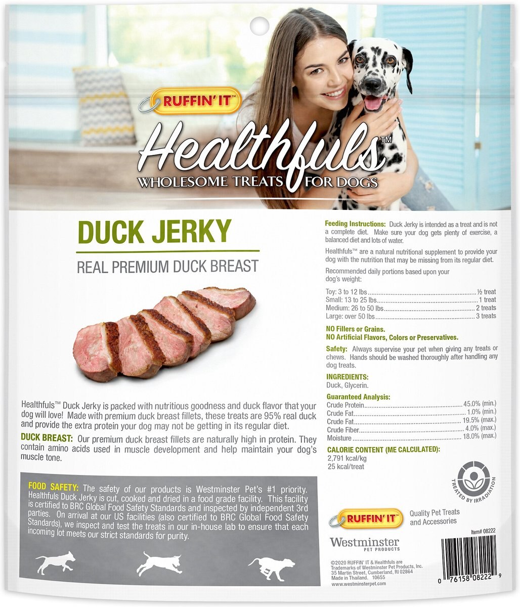 RUFFIN' IT Healthfuls Duck Jerky Tenders Dog Treats