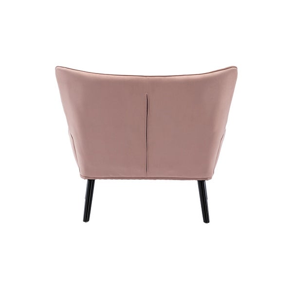 Cozy Mid-Century Accent Chair with High Back and Padded Seat， Pink