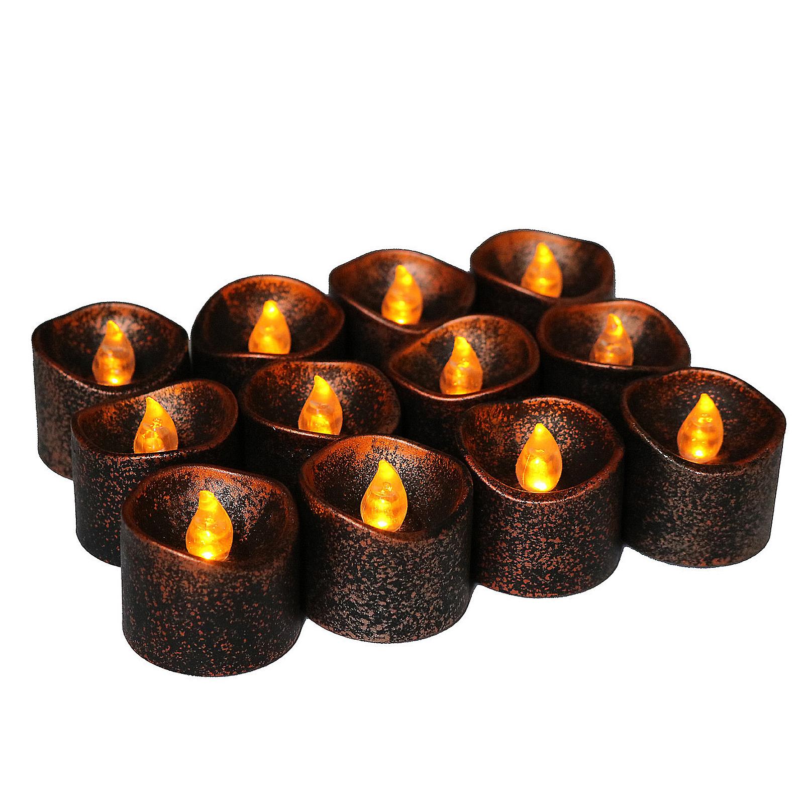 Simulated Plastic Led Candle Lamp Halloween Decoration - Recessed Yellow Flashing