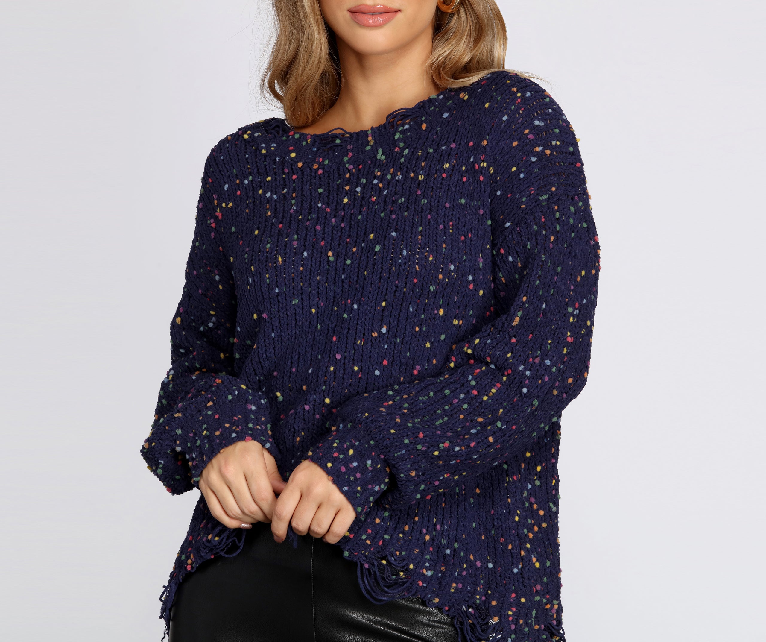 Cozy Cute Confetti Knit Sweater