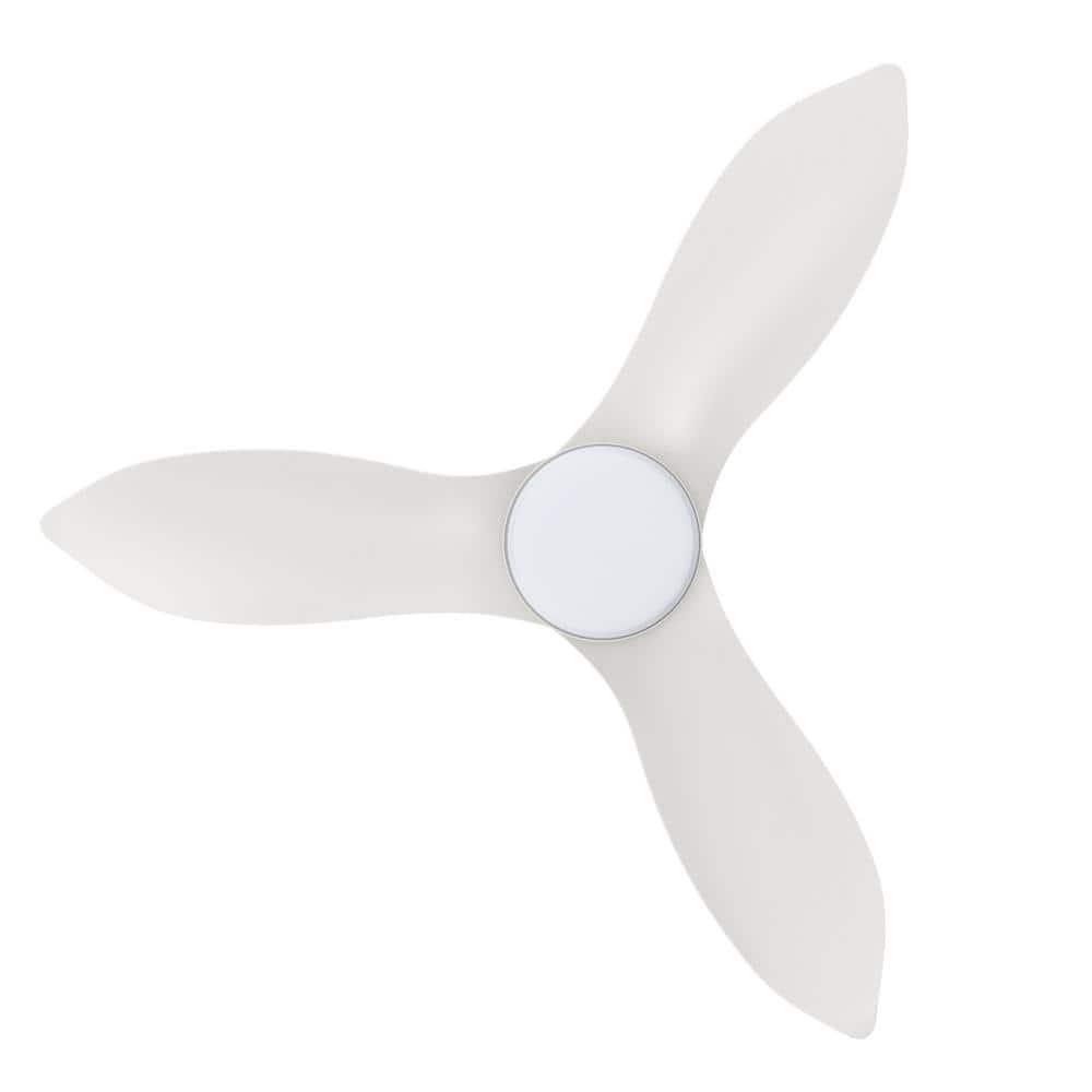 CARRO Daisy 45 in Dimmable LED IndoorOutdoor White Smart Ceiling Fan with Light and Remote Works with AlexaGoogle Home