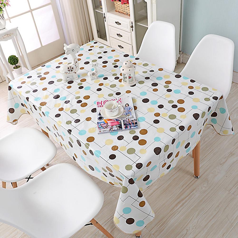 PVC Tablecloth Easy Clean Waterproof Anti-oil Plastic Kitchen Table Cloth Cover (White)